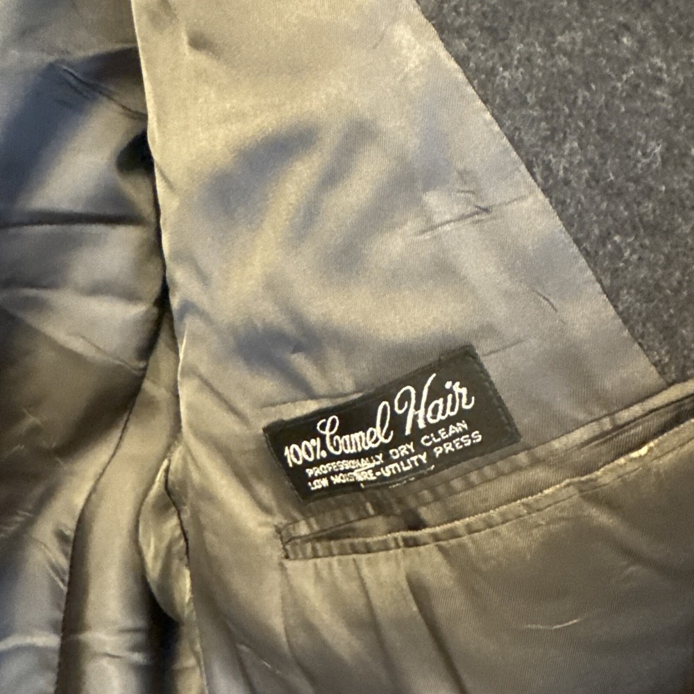 Hart Schaffner Marx Camel Hair Blazer Sport Coat Mens 46 Grey 2 Button Vented - Picture 7 of 16